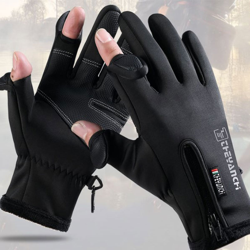 Fishing Gloves - Winter Fishing Gloves 2 Finger Flip