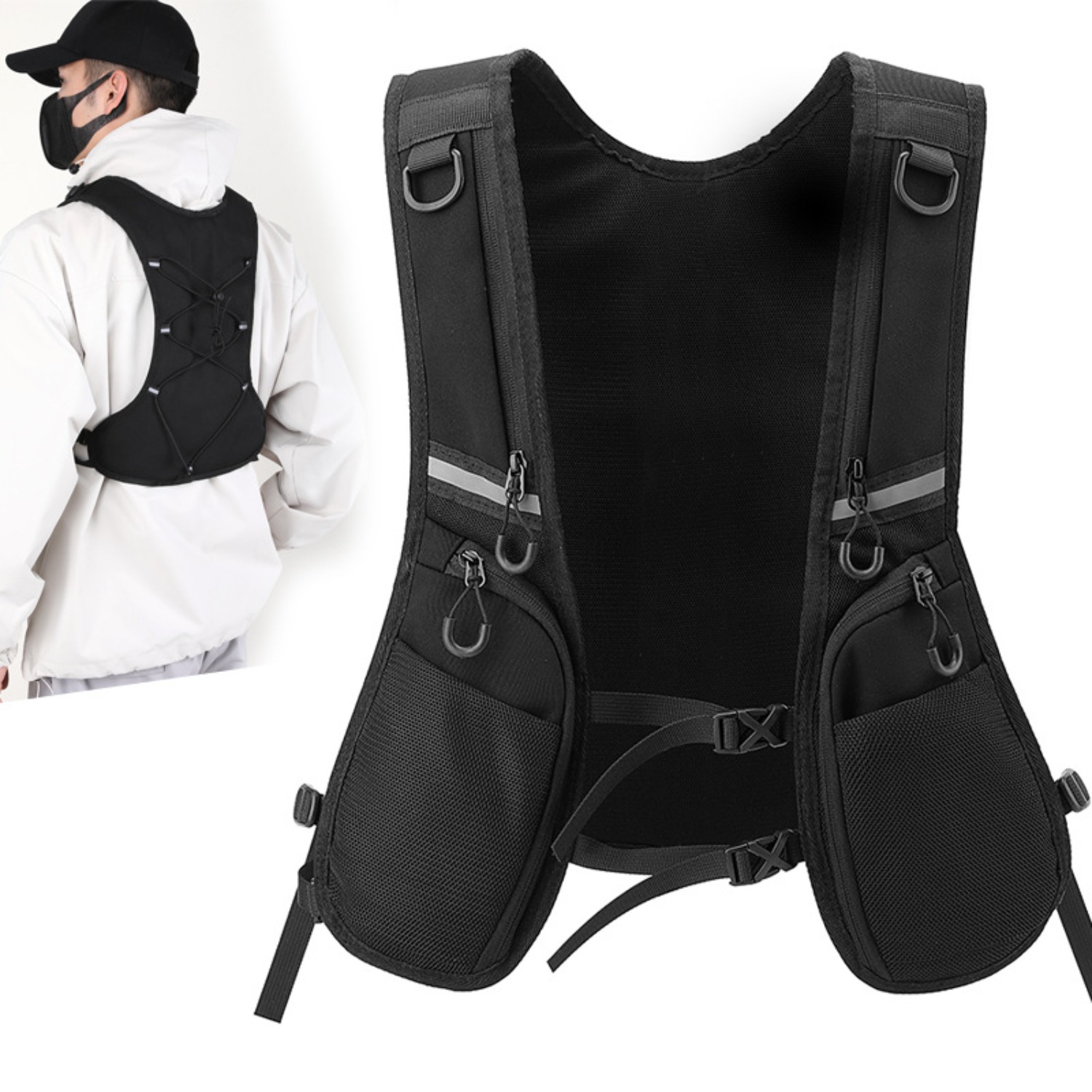 Fishing Vest - Multi-Pocket Tactical Chest Vest Bag Utility