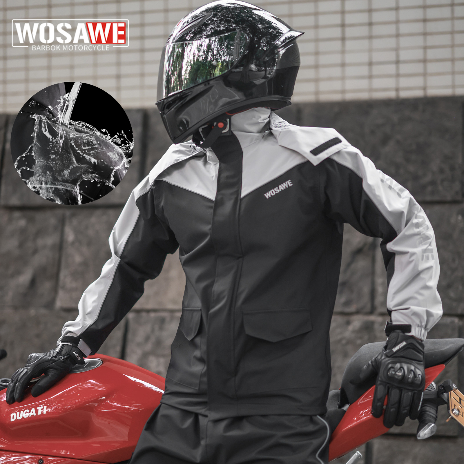 WOSAWE Motorcycle Raincoat Men - Fishing Rain Suit 评论和价格