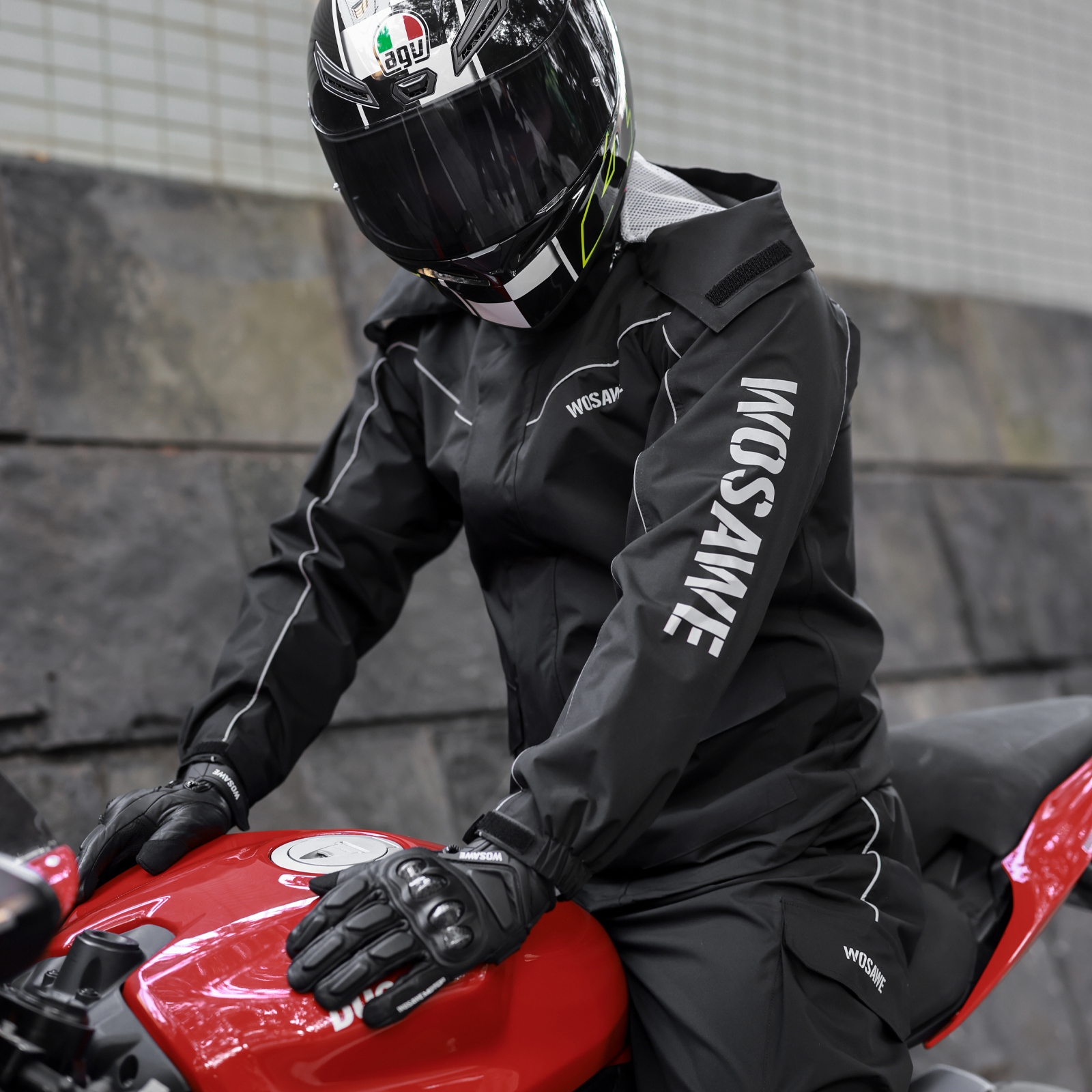 WOSAWE Motorcycle Raincoat Men - Fishing Rain Suit 评论和价格