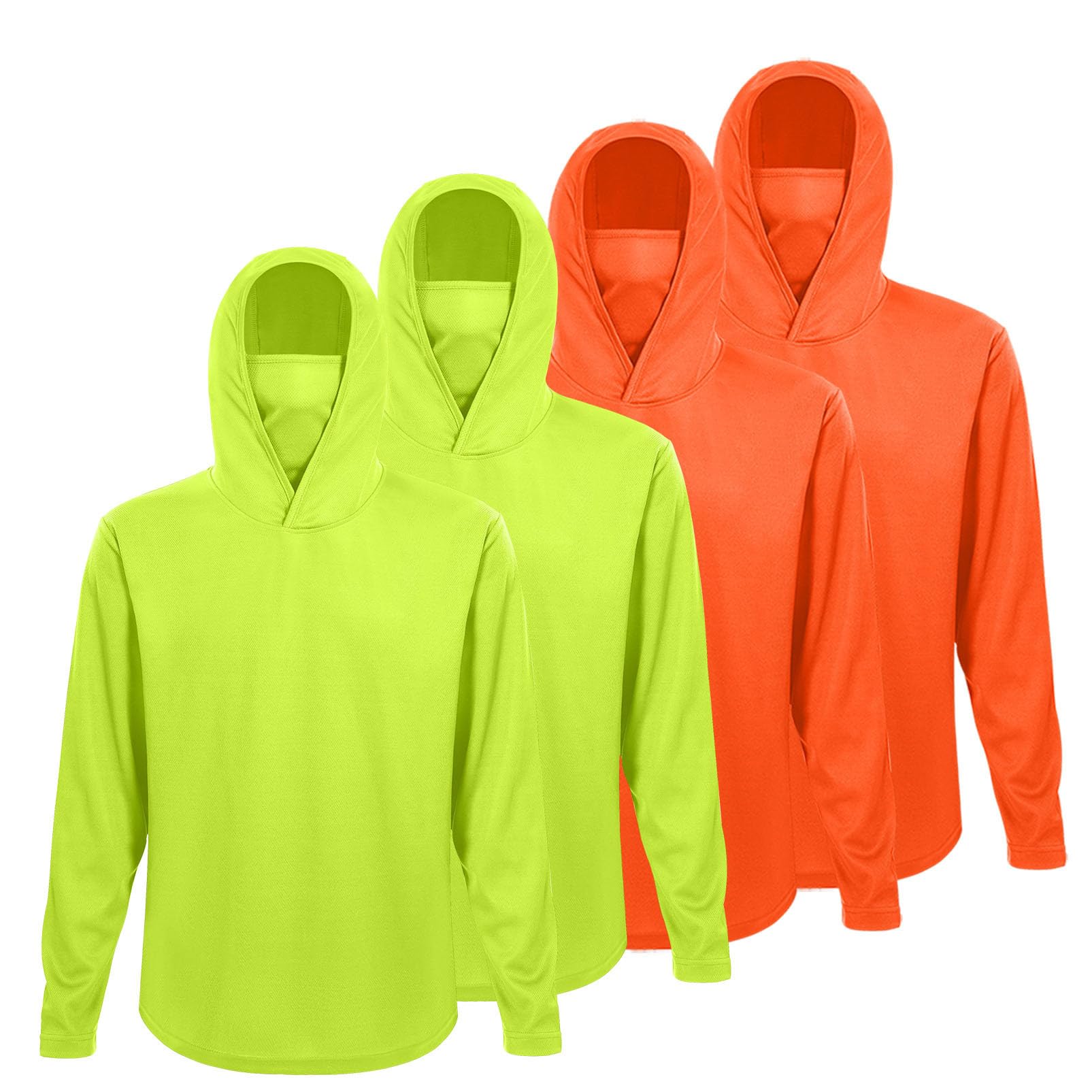 4 Pack Men's Running Hoodie wi - Fishing Mask Sun Protection 评论和价格