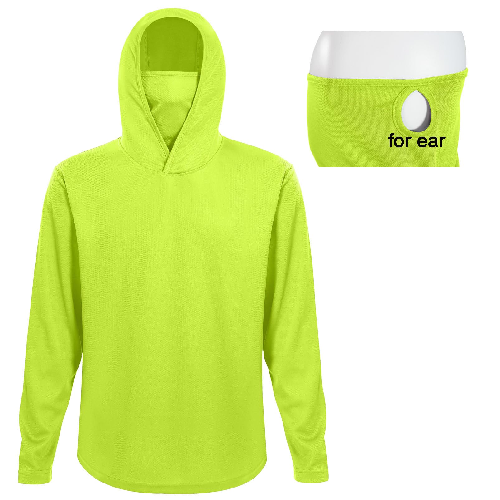 4 Pack Men's Running Hoodie wi - Fishing Mask Sun Protection 评论和价格