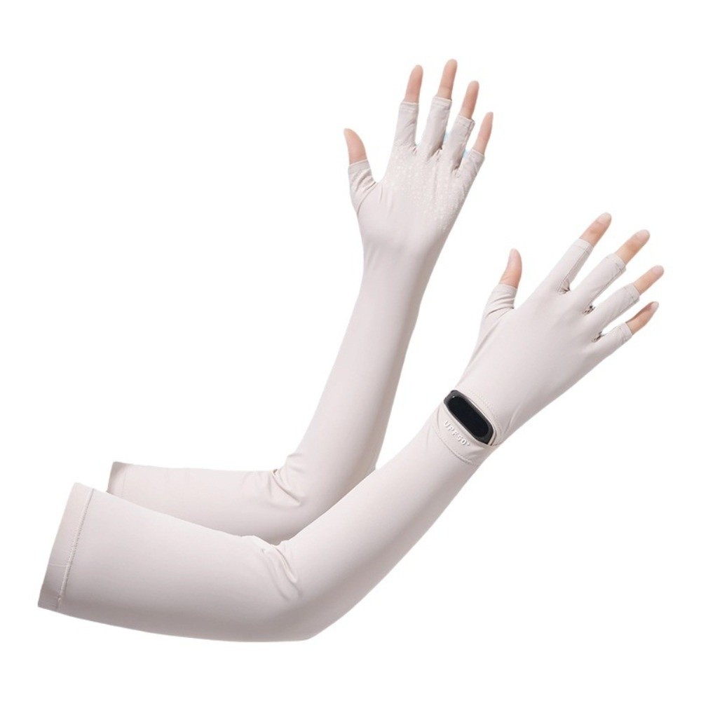 Fashion Solid Color Long Sleev - Fishing Gloves 评论和价格